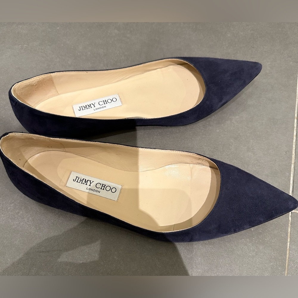 Jimmy Choo Navy Blue Flats